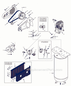 Page A Diagram and Parts List for VT623803 2001 Campbell Hausfeld Compressor